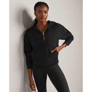 NWT Rhone Signature Rib 1/2 Zip Pullover in Pure Black size Large